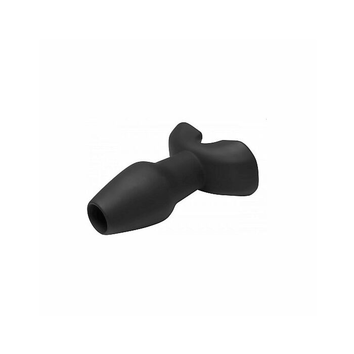 Invasion hollow silicone anal plug- small - black