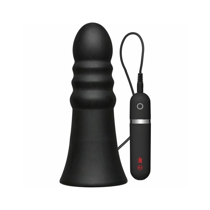 Butt plug vibrating 8 inch ridged black