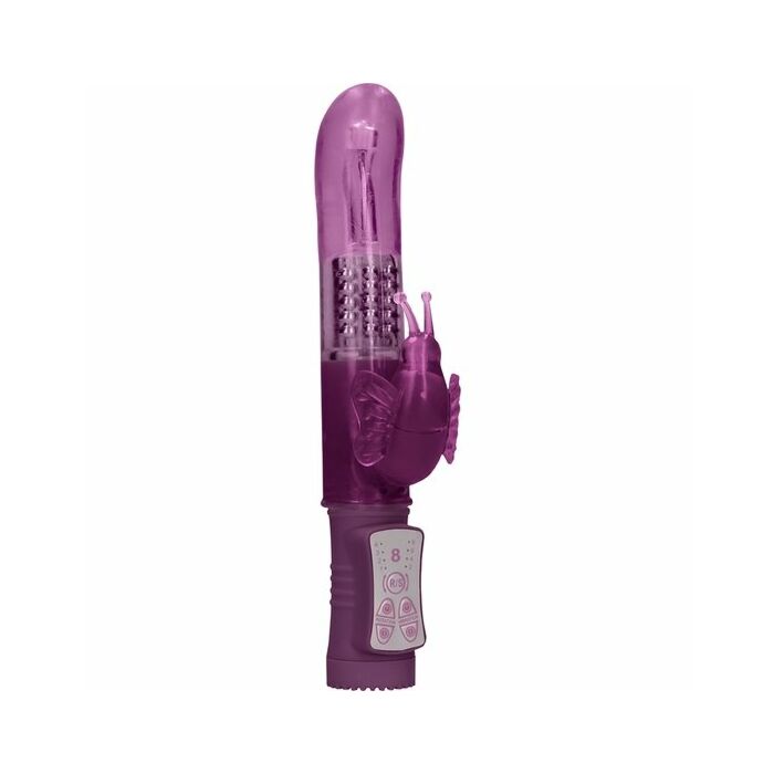 Rotating beaded butterfly vibrator - purple