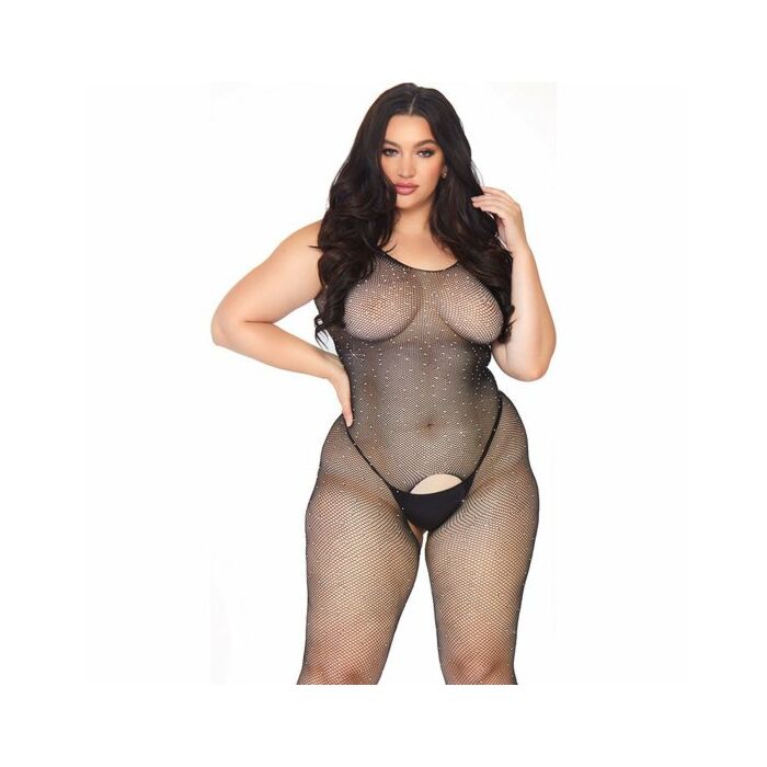 Leg avenue crystalyzed net bodystocking 1x-2x