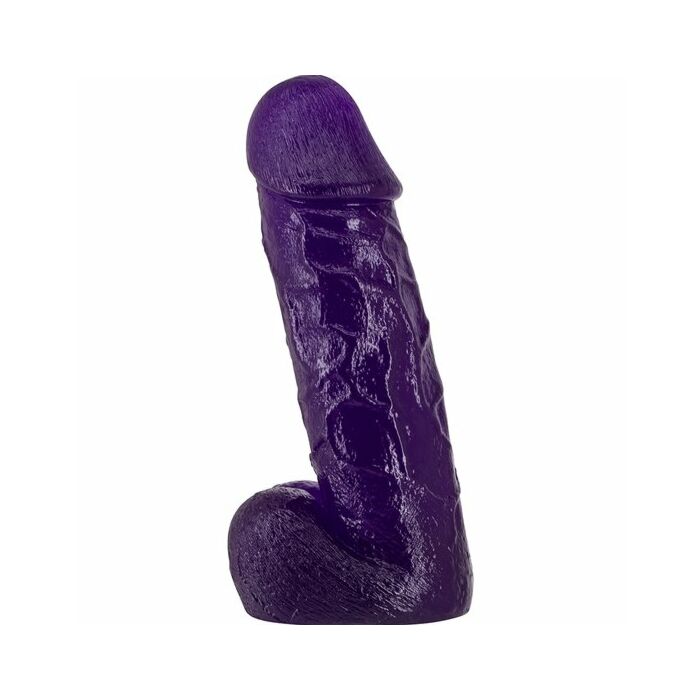 Realistic penis with testicles - 20cm - purple