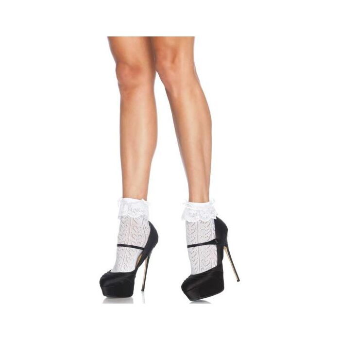 Crochet anklet socks white