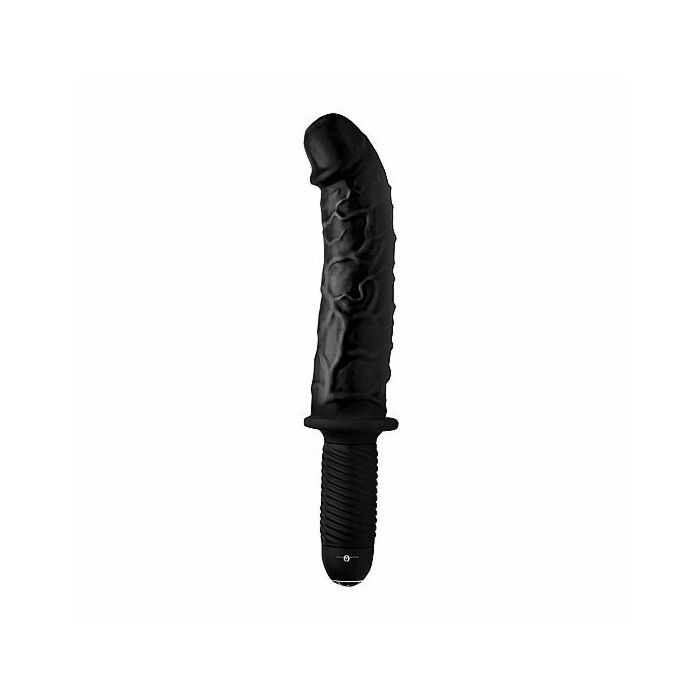 The curved dicktator 13 mode vibrating giant dildo thruster black