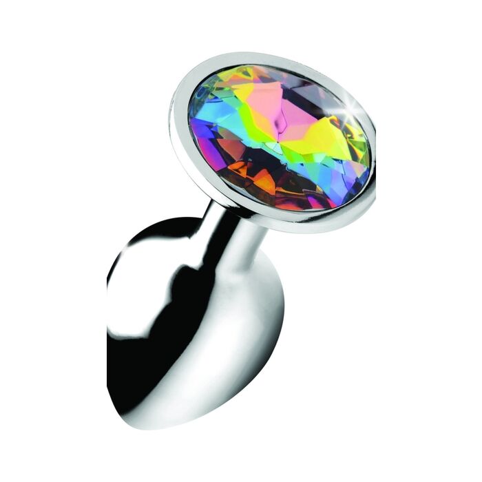 Gema anal plug - rainbow - small - silver