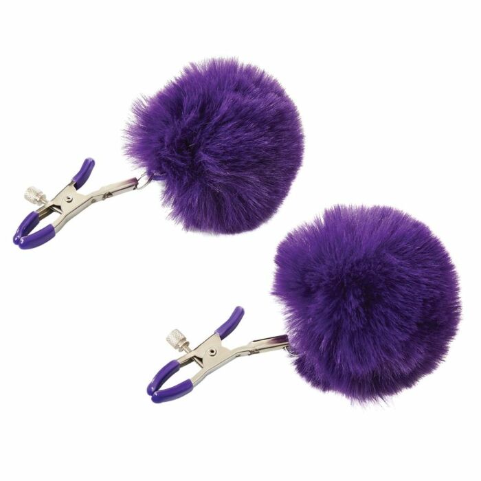 Sportsheets fur nipple clips purple