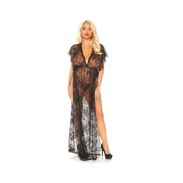 Leg avenue 2 pieces set lace kaften robe and thong xl