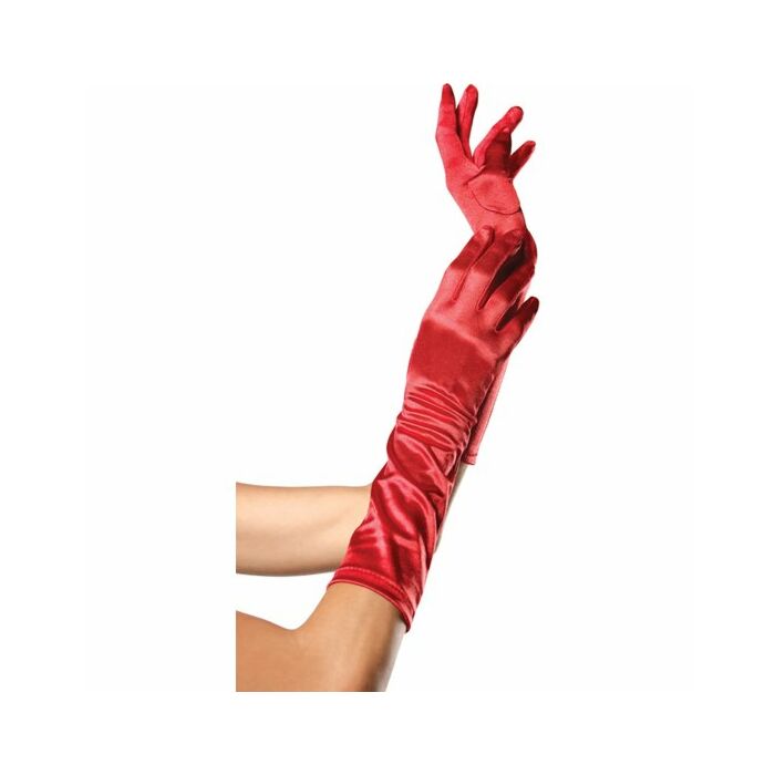 Leg avenue satin elbow length gloves red