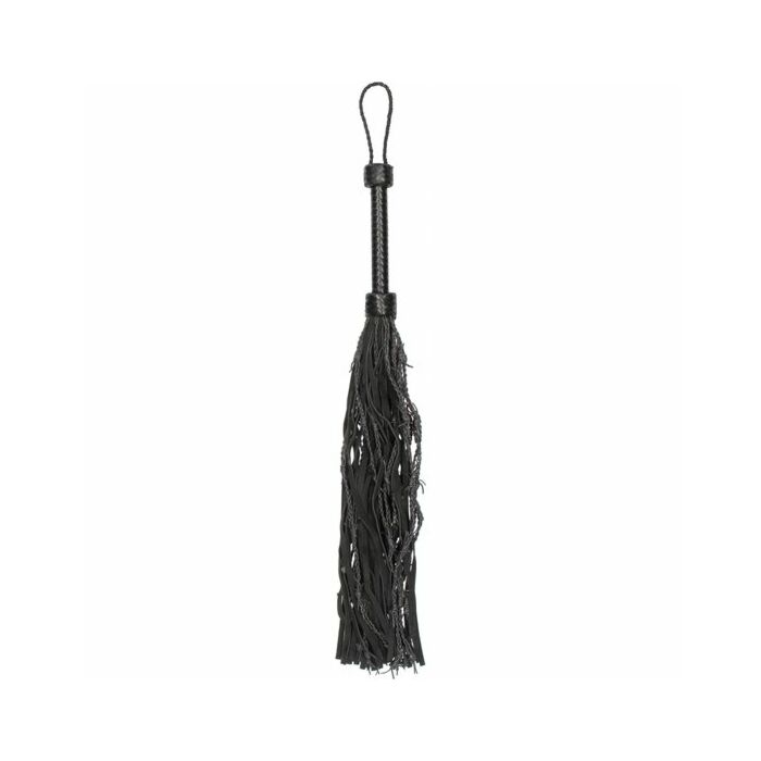 Leather suede barbed wired flogger black