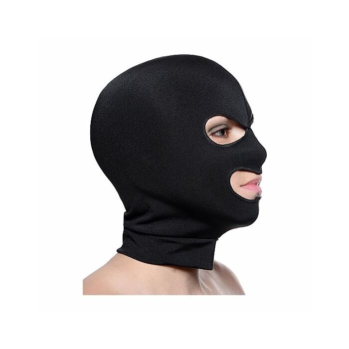 Spandex hood with eye and mouth holes