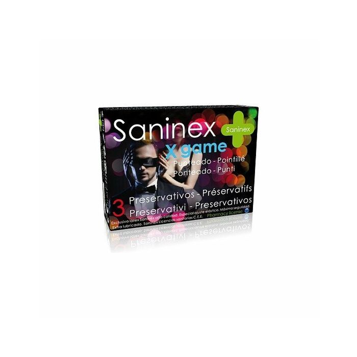 Saninex condoms x game aromatic and dotted condoms 3 units