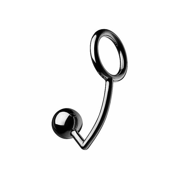 Steel cock ring with anal ball