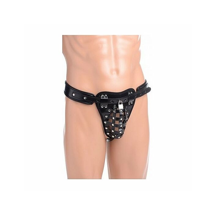 Strict safety net male chastity belt