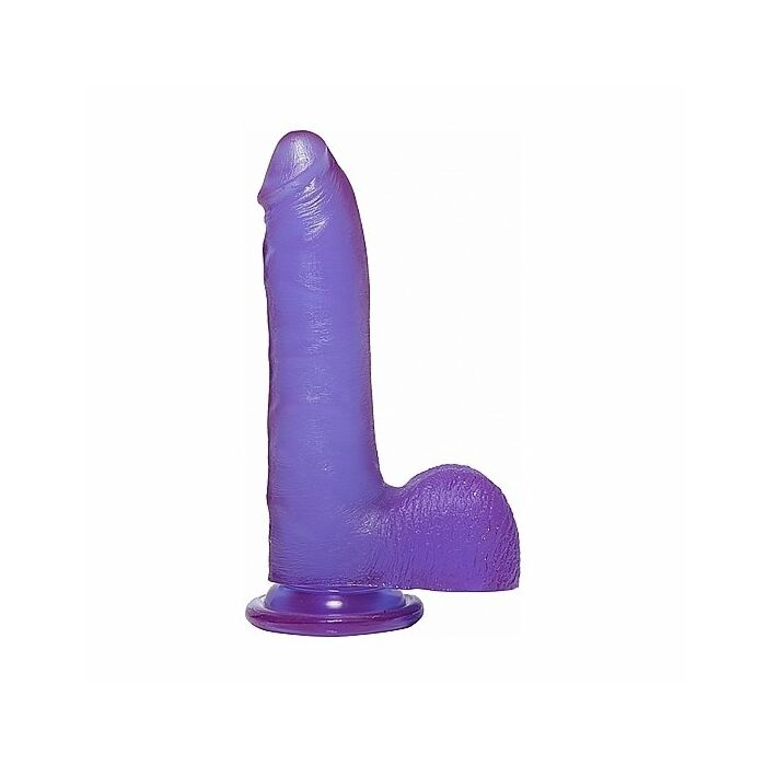 Crystal jellies 7 inch thin cock with balls - purple