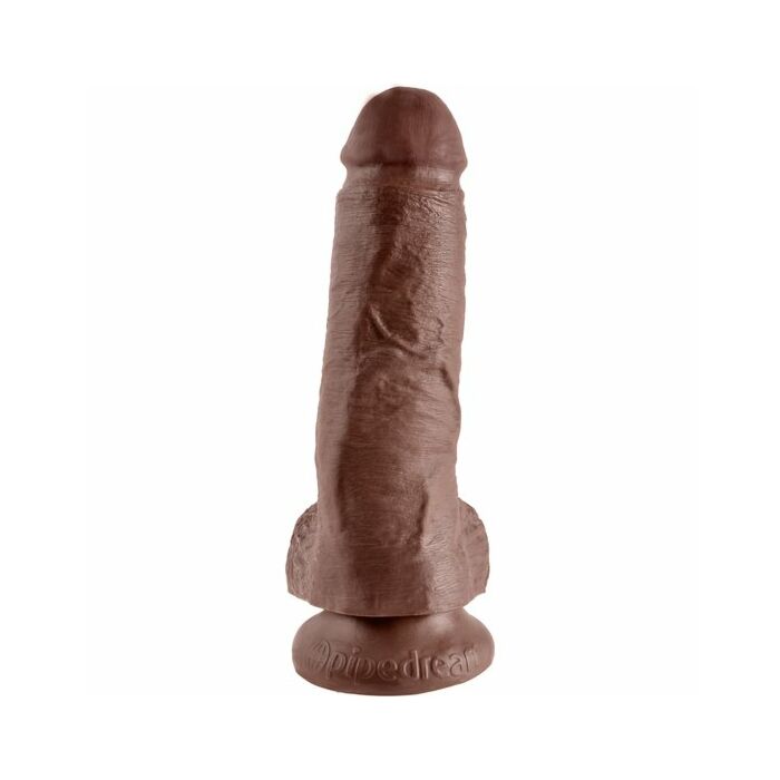 King cock 8 inch with balls brown