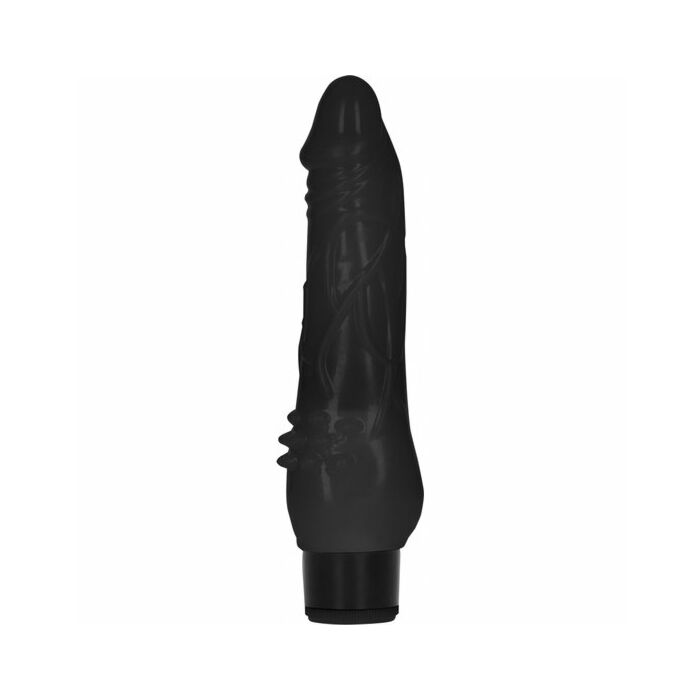 8 inch fat realistic dildo vibe - black