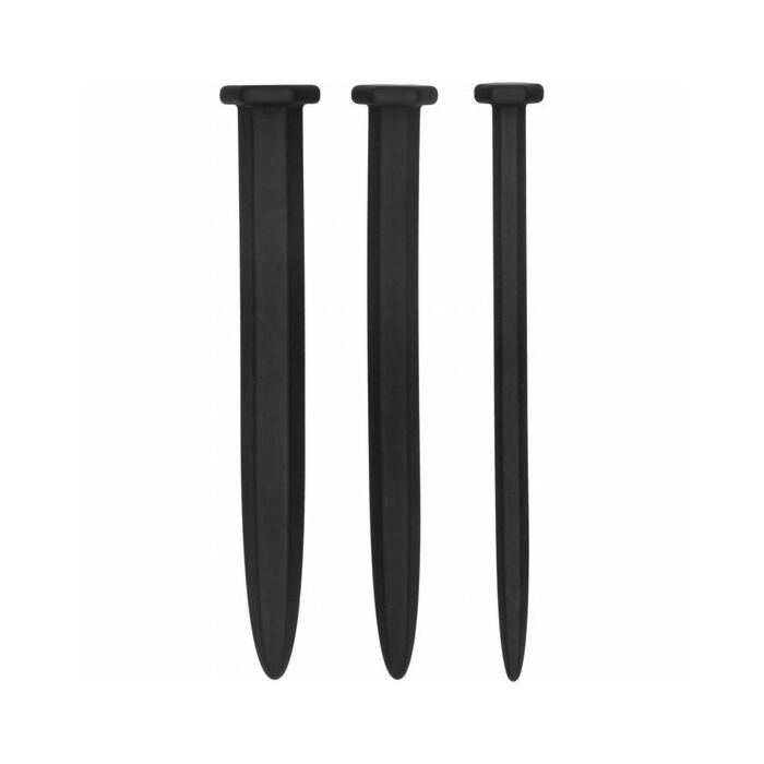 Silicone rugged nail plug set urethral sounding black