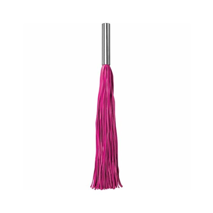 Leather whip metal long pink