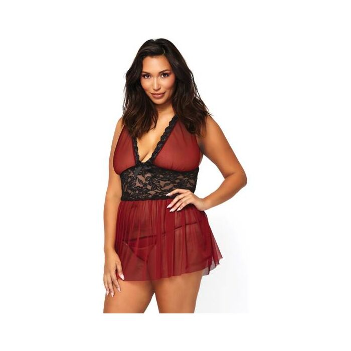 Leg avenue sheer halter babydoll & string