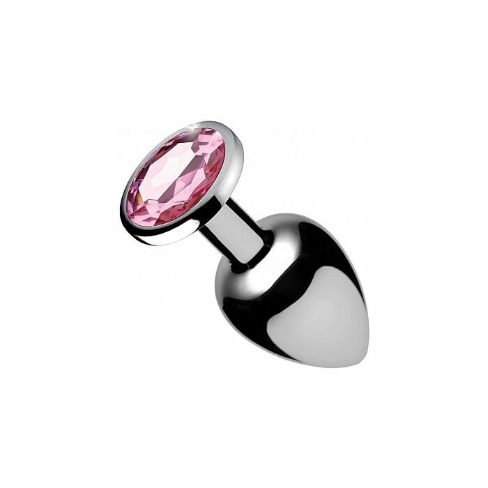 Pink gem anal plug small - pink