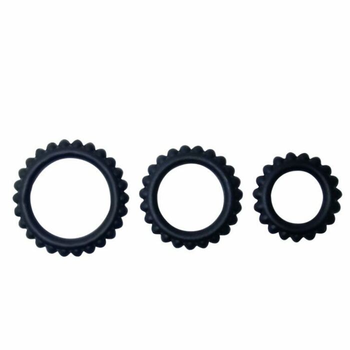 Baile  titan set 3pcs cock ring black 2.8 + 2.4 + 1.9 cm