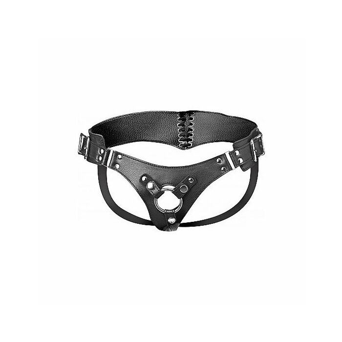 Bodice corset style strap on harness