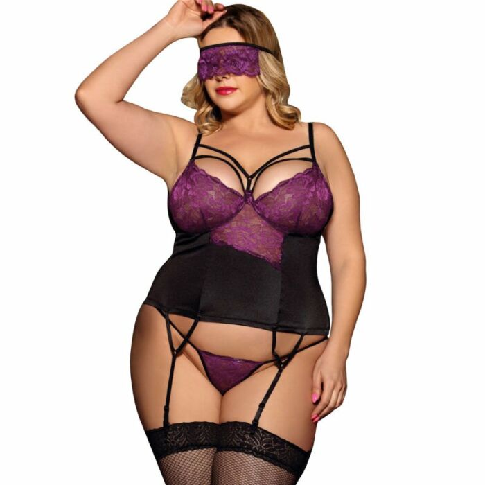 Subblime queen plus corset thing and blindfold black and purple
