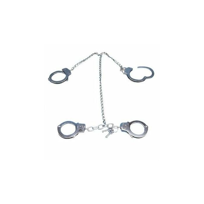 Hand and leg cuffs black.