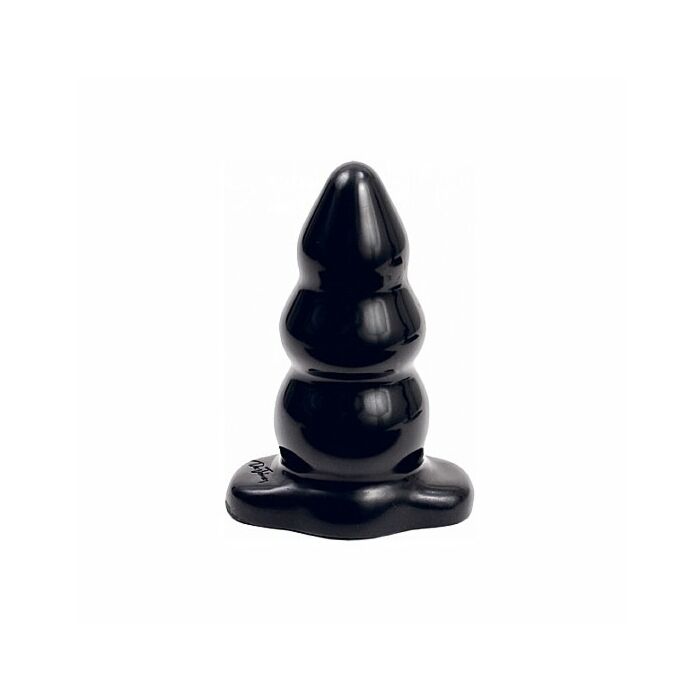 Triple ripple butt plug - large - black