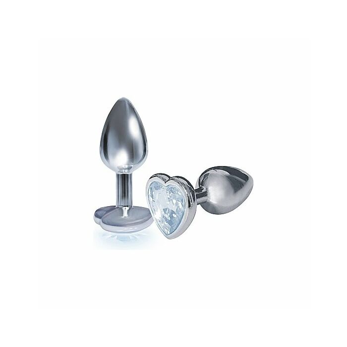 Bejeweled heart stainless steel plug - diamond