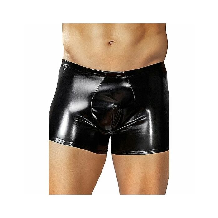 Male power pouch short liquid onyx black