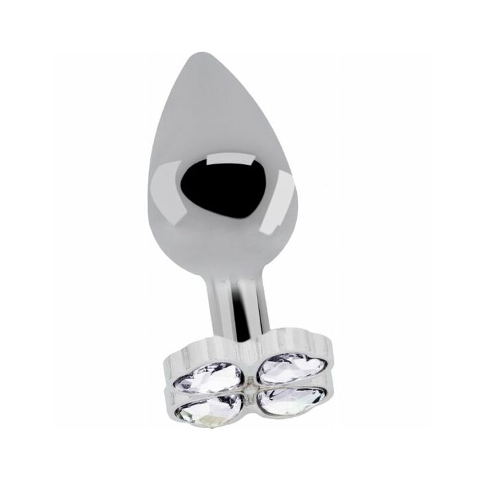 Love heart diamond plug 7 cm silver