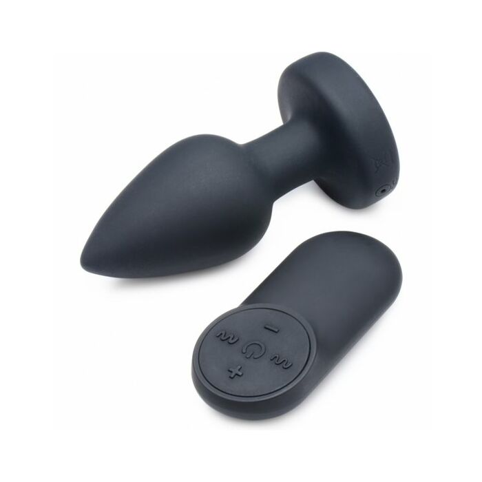 Silicone vibrating anal plug -long -black