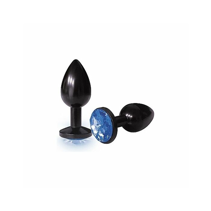 Bejeweled annodized stainless steel plug - cobalt
