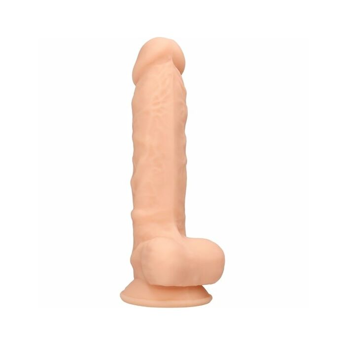 Silicone dildo with balls - 17,8 cm - flesh