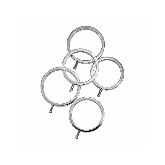 Solid metal cock ring set - 5 sizes