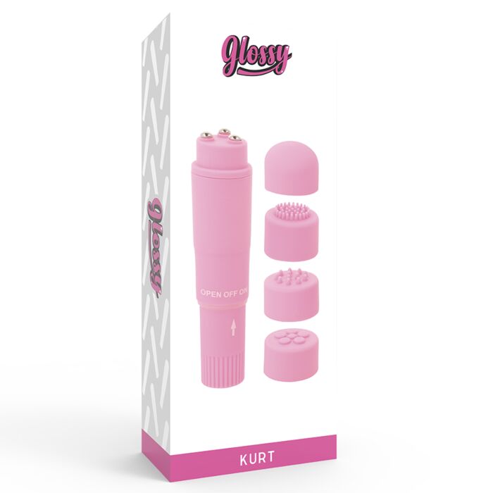 Glossy kurt pocket massager pink
