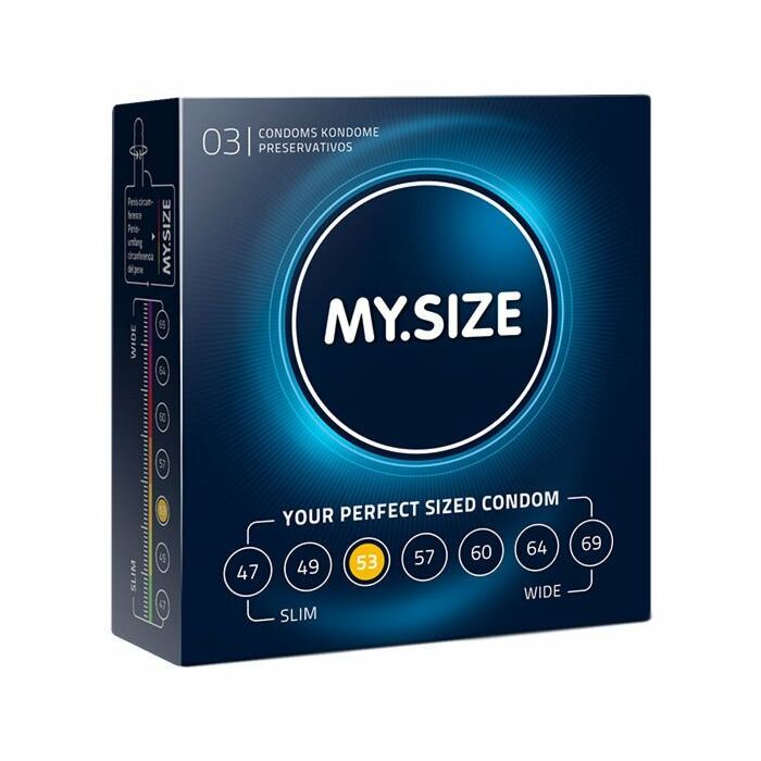 My size natural latex condom 53 width 3 pcs