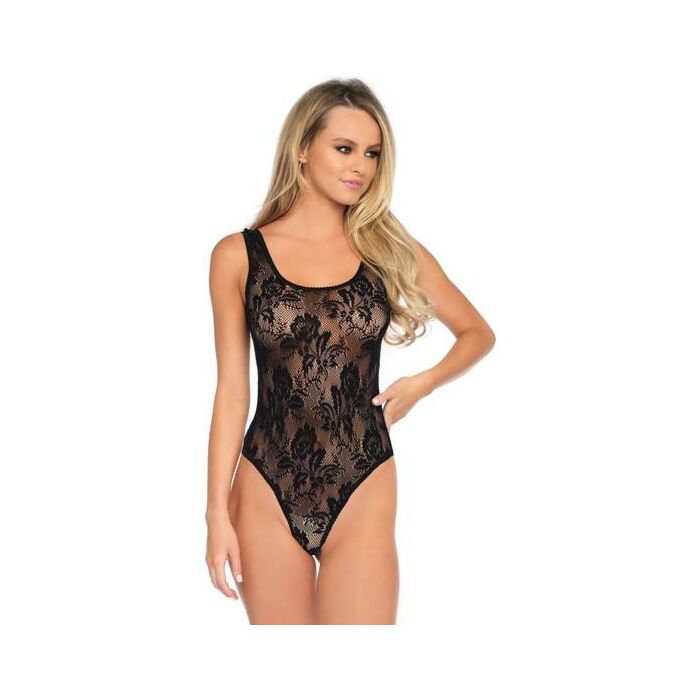 Leg avenue floral lace high cut teddy one size