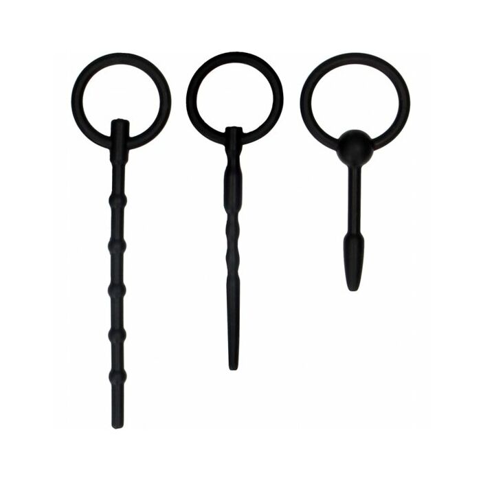 Urethral sounding plug set - black