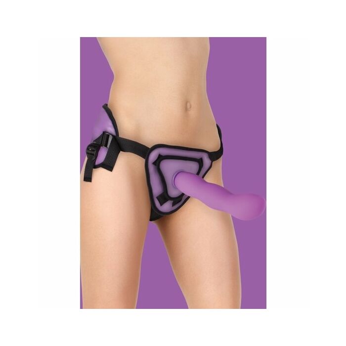 Deluxe silicone strap on - 10 inch - purple
