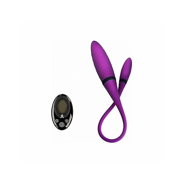 Double ended vibrator 2 with remote - purple