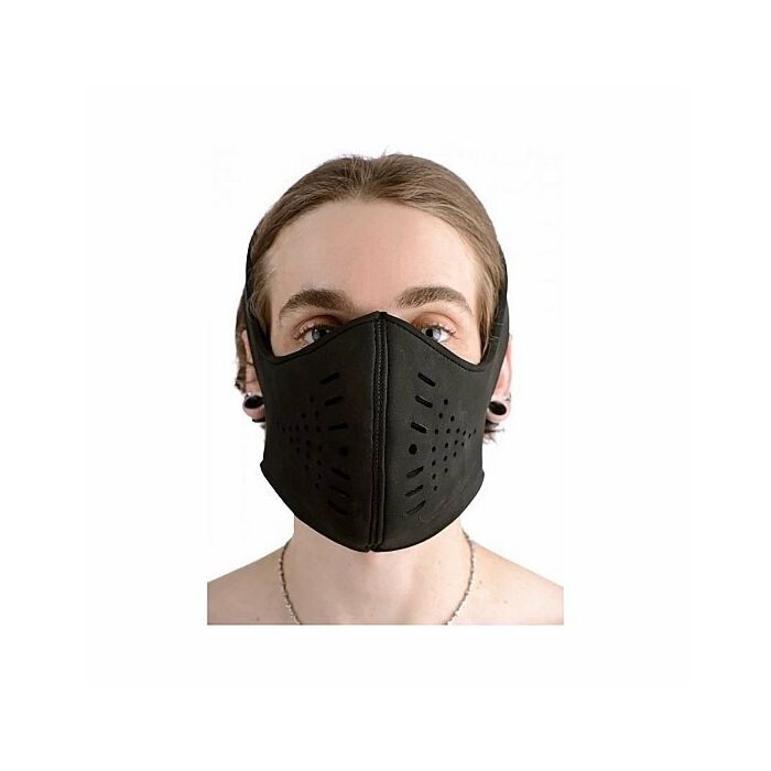 Neoprene snap on face mask - black
