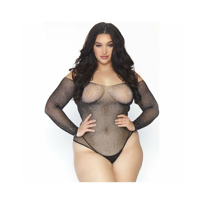 Leg avenue crystalized fishnet bodystocking 1x-2x