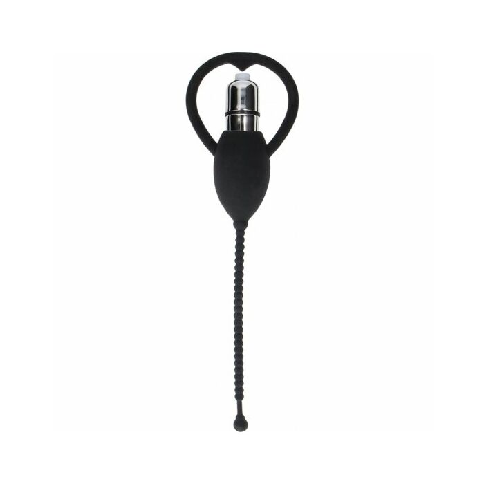 Urethral sounding vibrating bullet plug - black