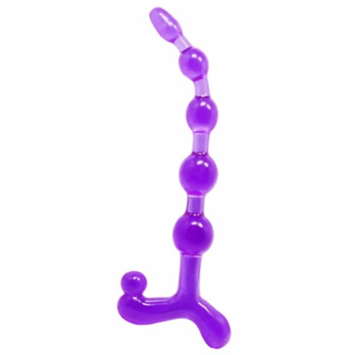Bendy twist anal beads purple