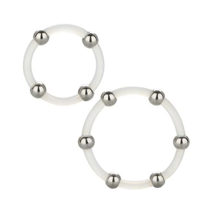Kit of 2 units - silicone ring with steel beads