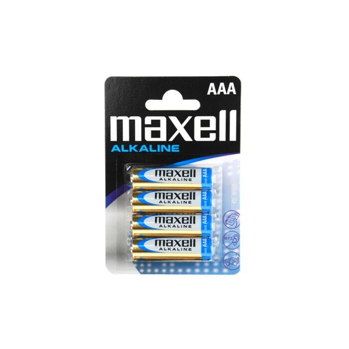 Blister 4 Maxell Alkaline AAA Batteries