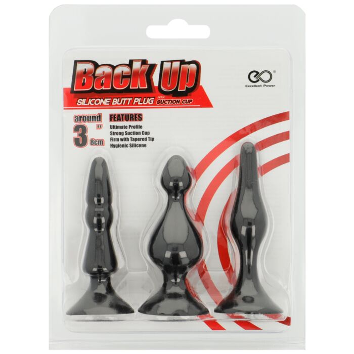 Back up silicone anal mini plugs kit