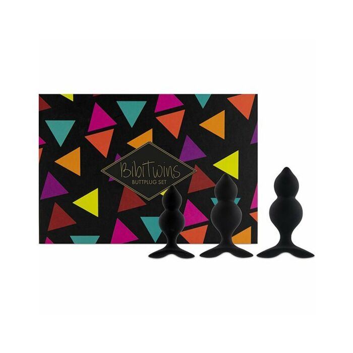 Feelztoys - bibi twin butt plug set 3 pcs black