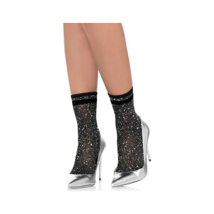 Leg avenue lurex anklets black /silver
